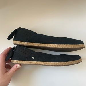 UGG Black Flats with Tan Sole